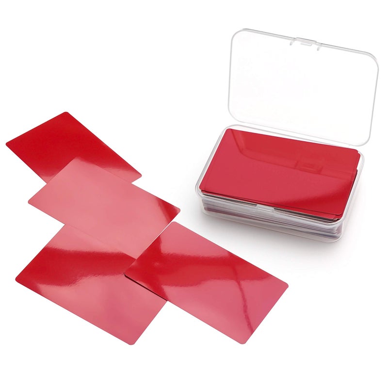 RXBC2011 بطاقات عمل معدنية فارغة ليزرية النقش الألمنيوم الأحمر RXBC2011 100 - Image 1